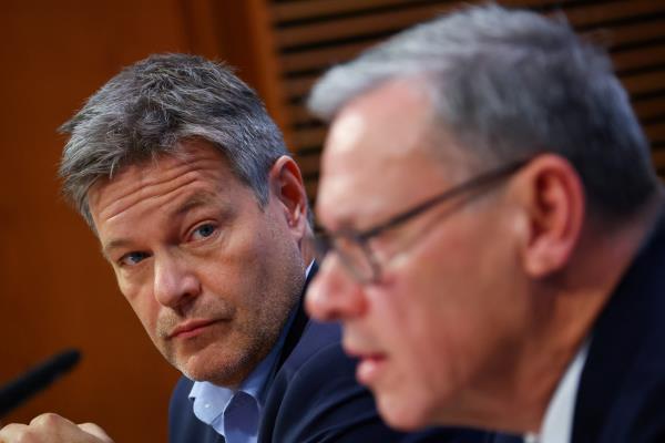 German Economy and Climate Minister Habeck presents plans for core hydrogen grid, in Berlin