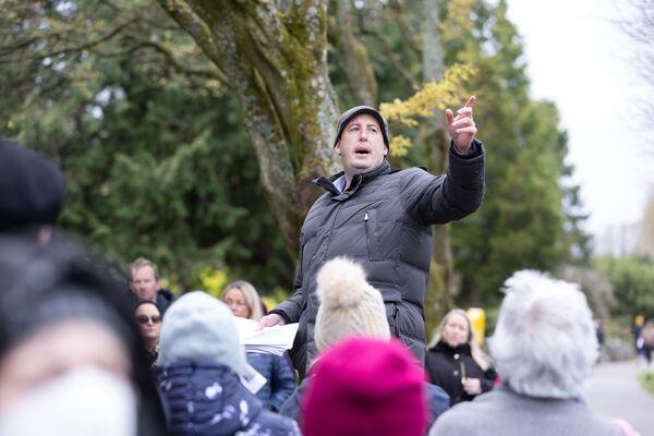 Kieran McCarthy gives a historical walking tour of Fitzgerald Park. Picture: Darragh Kane